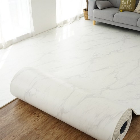 제로벨 18T PVC 층간소음방지 롤 매트 폭 110cm x 2m 유아 어린이 놀이방매트, 스노우마블