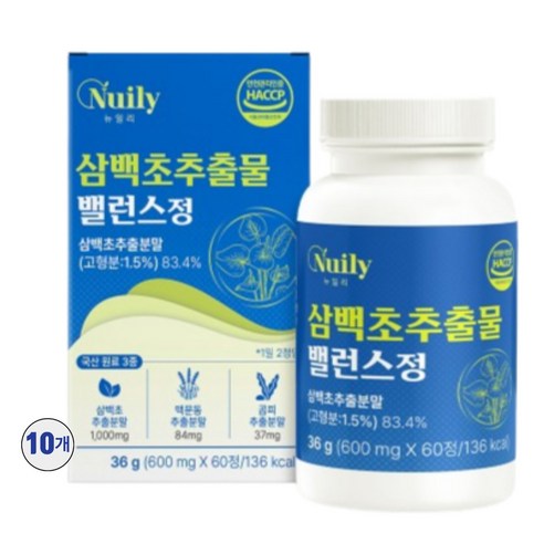 뉴일리 삼백초 추출물 정제 600mg x 60정 / 붓기 순환 피로관리 간편섭취 한방 식물성 원료