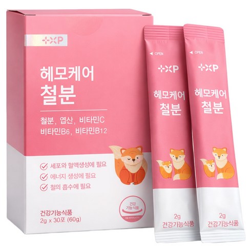 헤모케어 철분 비헴철 임산부 수유부 성장기 청소년 엽산 비타민C, 3개, 30회분