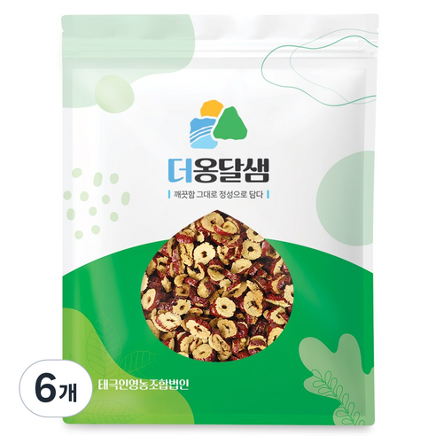 더옹달샘 깨끗하게 말린 대추칩 1kg 대추슬라이스 대추과자, 6개, 1kg