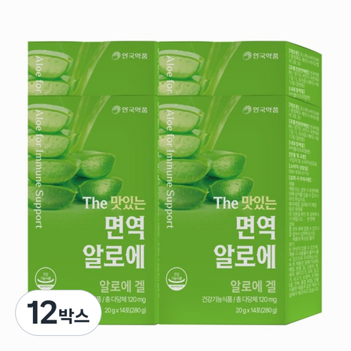 [안국약품] 면역력&장건강에는 면역 알로에 14포X2박스 (4주분), 12박스, 280g