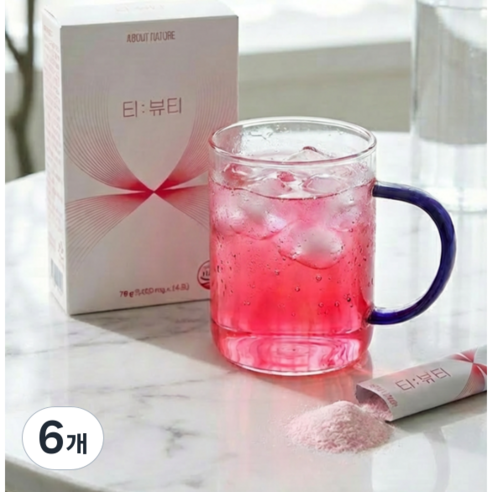 티뷰티 카페인없는 제로 칼로리 호박 팥 히비스커스 아르기닌 유산균 홍삼 차, 6개, 14회분