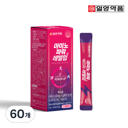 일양약품 아미노 파워 레벨업 복숭아맛 아미노산 보충제