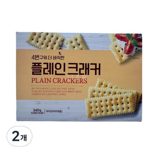 코렌트 푸지안 4번구워 더 바삭한 플레인 크래커, 2개, 340g