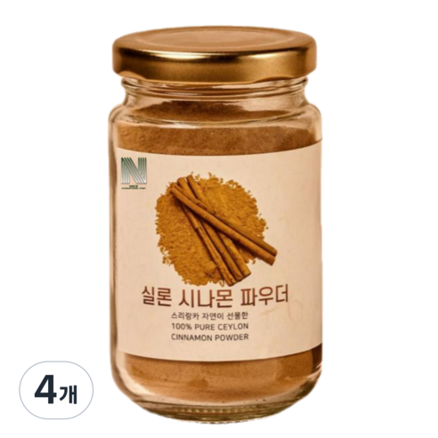 네이스팜 실론 시나몬 파우더 (스리랑카 최상위 Alba 등급 시나몬가루 계피가루), 80g, 4개