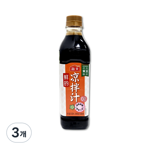 홍홍 중국식품 해천 량빤즈 무침소스 량피 오이무침 냉채요리, 3개, 500ml