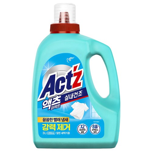 액츠 퍼펙트 실내건조 일반용 프레시 플로럴향 액상세제 본품, 3.2L, 1개