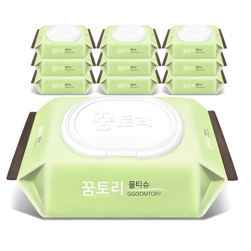 꿈토리 가득찬 챔프 엠보싱 물티슈 캡형