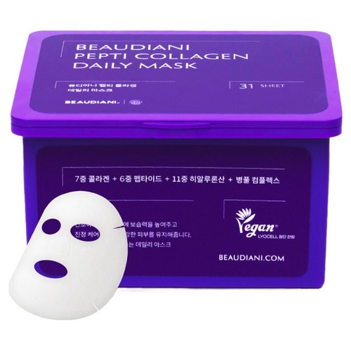 뷰디아니 펩티 콜라겐 데일리 마스크, 31개입, 1개