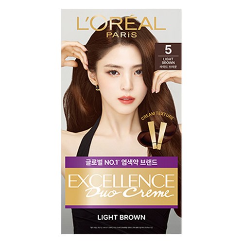 로레알파리 NEW 엑셀랑스 듀오크림 염모제, 5라이트브라운, 1개