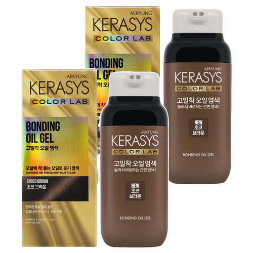 케라시스 컬러랩 고밀착 오일 염색제, 초코브라운, 2개