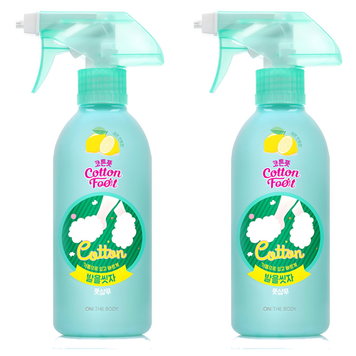 온더바디 코튼풋 발을 씻자 풋샴푸 레몬민트향, 2개, 385ml