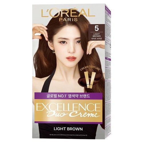 로레알파리 NEW 엑셀랑스 듀오크림 염모제, 5라이트브라운, 1개