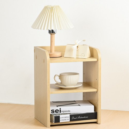 HOMEBOSCH 침대 협탁 다용도 선반 3단, 1개, 원목색 개선판