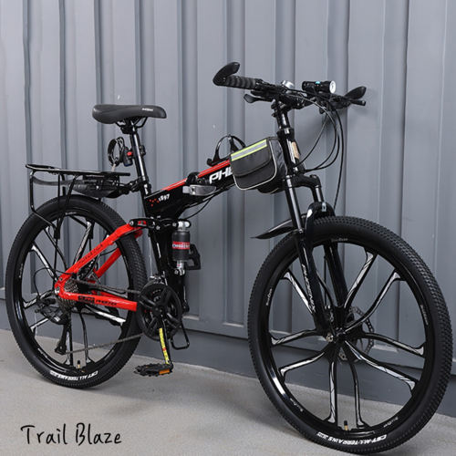 트레일블레이즈 고성능 픽시 하이브리드 트렉 미니벨로 로드 산악 스캇 실내 MTB 자전거, 1개, 1cm, 블랙레드 X 27인치 X 30단 X 3스포크