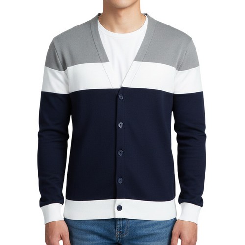 제이붐남성용삼색절개니트가디건 GA25