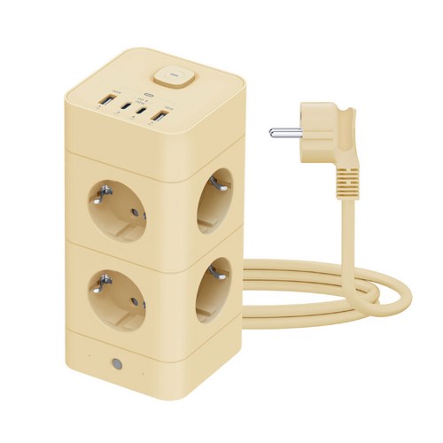 에코너 타워 멀티탭, 2단 12구 / 바닐라베이지, 1개