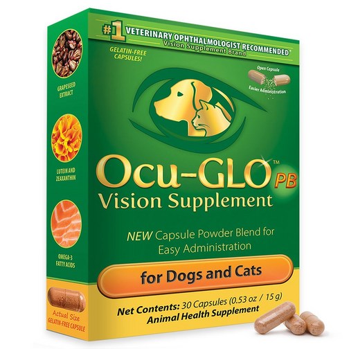 오큐글로 고양이 소형견 30캡슐 파우더 강아지 눈영양제