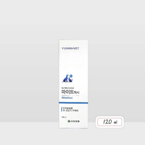오늘출발 마이트맥시 120ml 강아지 고양이 외이염 저자극 귀세정제 귀청소 귀관리, 1개, 120ml