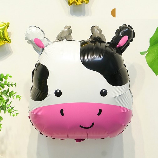 아트몬 동물 얼굴 은박풍선 대형 사자 호랑이 팬더 동물원 생일파티 풍선 11종, 1개, 08 얼룩소