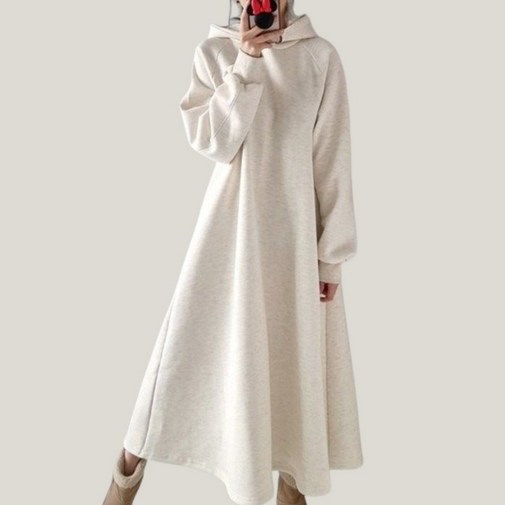 에이나인 벨라 데일리 플레어 후드 롱원피스 루즈핏