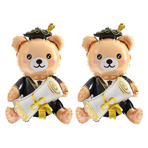 조이파티 은박풍선 졸업 시팅곰돌이 공기주입전용