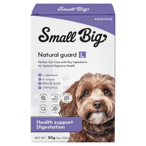 스몰빅 강아지 네츄럴가드 1000억 CFU 프로바이오틱스 분말스틱 유산균 30p, 30g, 장건강유산균, 1개