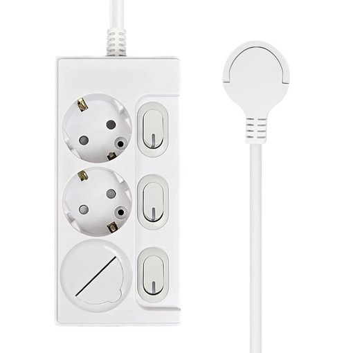 원스탑 재로갭 슬림 개별 스위치 멀티탭 3구 16A  안전커버