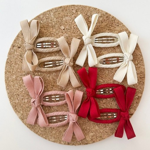 비솔 리본 똑딱핀 4종 x 2p 세트