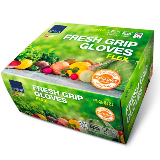 아베나 프레쉬그립 비닐장갑 플렉스, 500개입, 1개