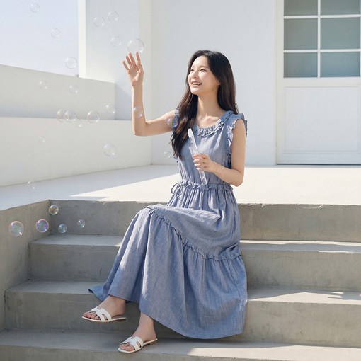 페이퍼먼츠 설레임 러블리 프릴 롱 원피스 14848