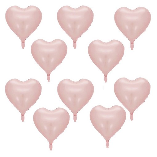 올리브파티 하트 은박풍선 18인치 45cm 파티용품 세트, 10매, 베이비핑크