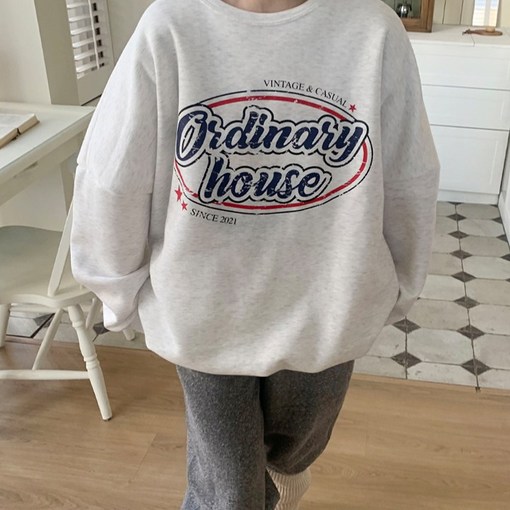 애플망고옷장 빅사이즈 기모 여성 퓨어 오리지널 박스맨투맨 오버핏 티셔츠