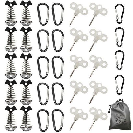 캠핑아지트 리빙쉘 텐트용 오징어 데크팩 35p 세트 블랙, 1개