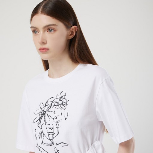 [AK분당점] [씨씨콜렉트] 사이드 셔링 프린트 티_C253PSM028