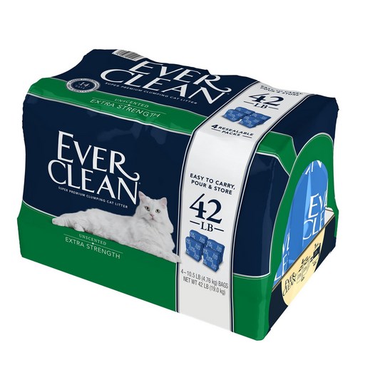 에버크린 ES 언센티드 고양이 모래, 4.76kg, 무향, 4개