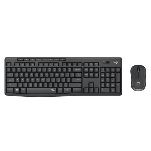 logitech 羅技 公司貨 靜音無線鍵鼠組, MK295, 石墨灰, 無線