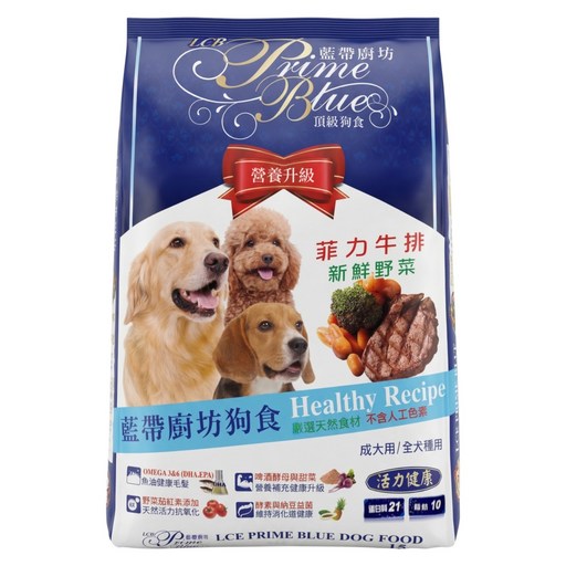 LCB 藍帶廚坊 成犬/全犬種用 乾飼料, 牛肉野菜, 15kg, 1袋