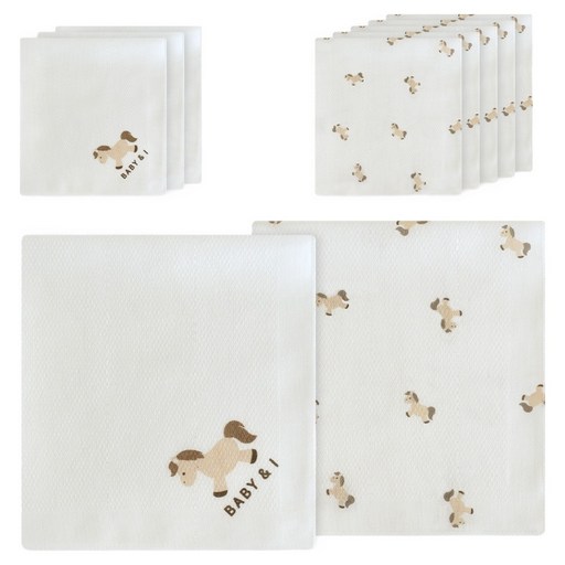 베이비앤아이 순면 나염 손수건 10p