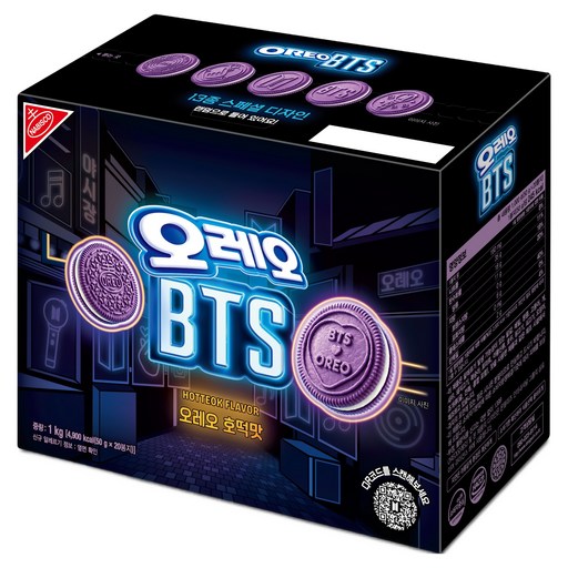 한정판 BTS 오레오 호떡맛 샌드위치 쿠키 랜덤발송, 1kg, 1개