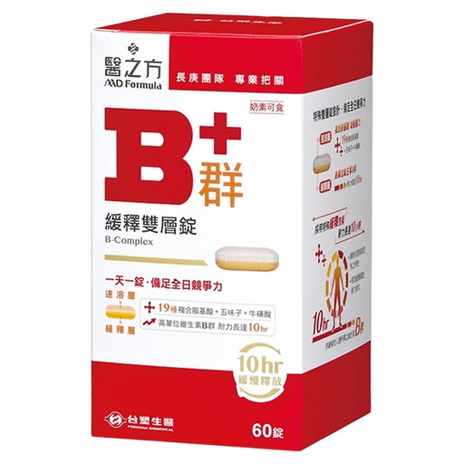台塑生醫 MD Formula 醫之方 緩釋B群雙層錠, 1盒, 60顆