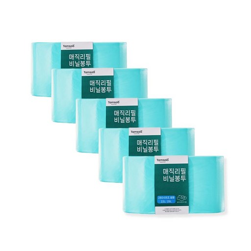 Tamsaa 神奇補充塑膠袋 280系列相容 22L/25L 嬰兒爽身粉香, 22L, 5個