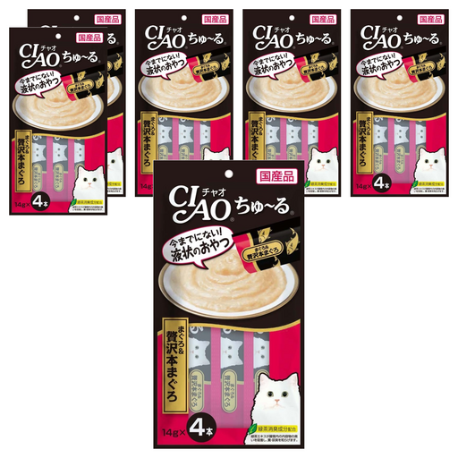INABA CIAO 啾嚕 肉泥, 6袋, 56g, 奢華鮪魚
