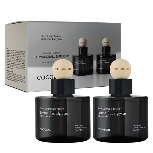 코코도르 프리미엄 빅우드볼 차량용 디퓨저 130ml 2개입