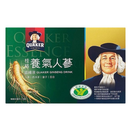 QUAKER 桂格 養氣人蔘滋補液禮盒, 60ml, 19瓶, 1盒