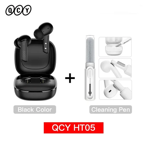 QCY HT05 ANC 무선 TWS Bluetooth 5.2 이어폰 40dB 능동형 소음 제거 헤드셋 6 마이크 ENC HD 통화 버드