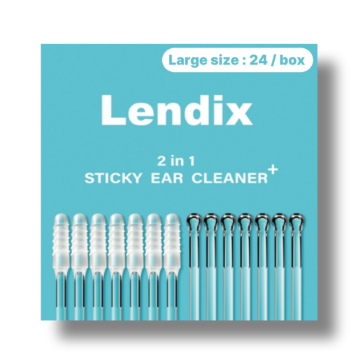 Lendix 친환경 점착식 끈끈이 귀이개 플러스 면봉 투인원