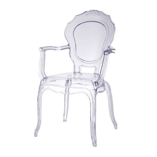 앤틱 아크릴 크리스털 의자 유럽 궁정의자 등받이 투명 유럽 디자인 인테리어 고스트 체어, C타입 투명 팔걸이 체어
