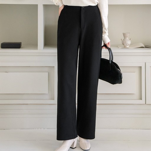 코코라벨라 여성 일자  뒷밴딩  스판  와이드 슬랙스 바지 팬츠