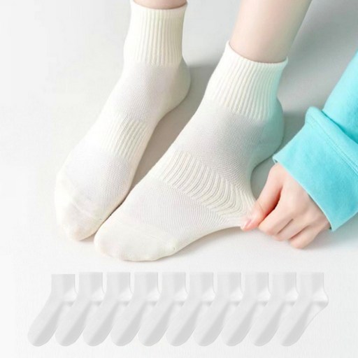 비엠에스 여성용 무지 학생 중목 양말 10켤레 인기 상품